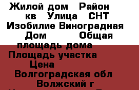 Жилой дом › Район ­ 39кв › Улица ­ СНТ Изобилие Виноградная › Дом ­ 144 › Общая площадь дома ­ 60 › Площадь участка ­ 500 › Цена ­ 2 500 000 - Волгоградская обл., Волжский г. Недвижимость » Дома, коттеджи, дачи продажа   . Волгоградская обл.